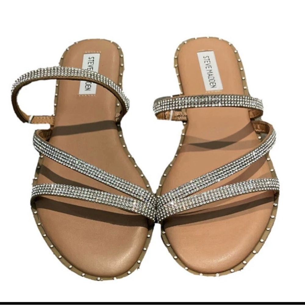 Steve Madden Studded Rhinestone Sandals Size 8